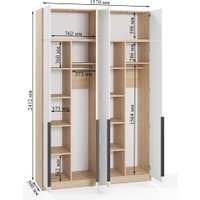 Шкаф распашной Soma Lord Black 4-х створчатый 160x240 (дуб сонома/белый)