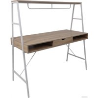 Стол AksHome Vector (светлый дуб/белый металл)