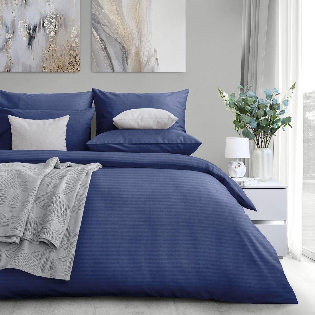 Евро комплект постельного белья Verossa Stripe Евро Indigo VRT 2501 70004 ST13 23