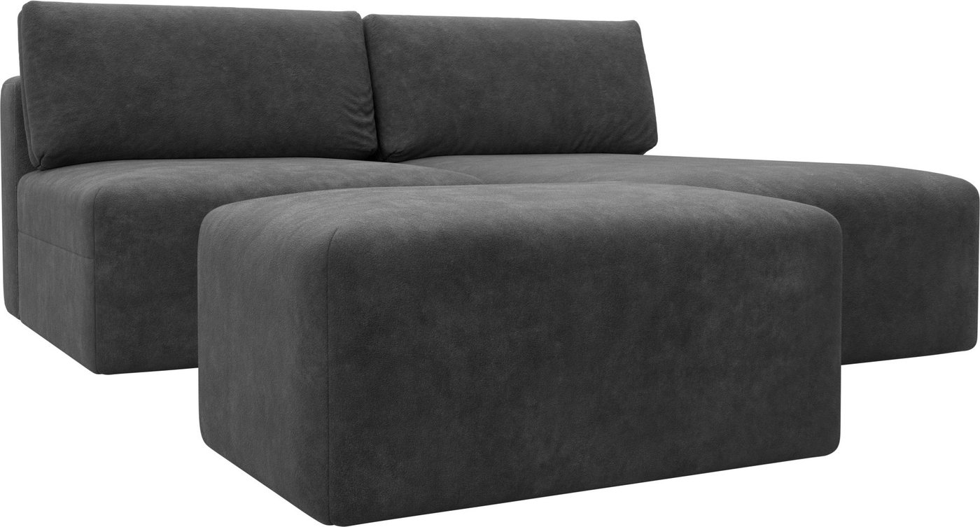 

Угловой диван Лига диванов Лига-060 НПБ угол универсальный с пуфом 129694 (велюр Brut 16 темно-серый)