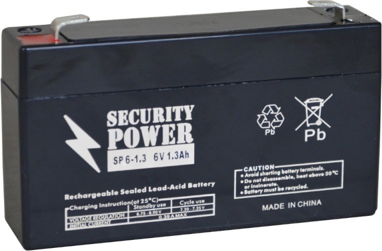 

Аккумулятор для ИБП Security Power SP 6-1.3 F1 (6В/1.3 А·ч)