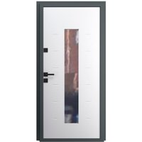 Металлическая дверь Guard Inox Black 96x205 (левая, графит/экосатин белый)