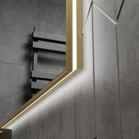  Roxen Зеркало Frida c подсветкой 510215-60 (60x80) в тонком металлическом профиле в цвете брашированное золото