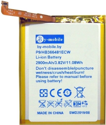 

Аккумулятор для телефона By-mobile совместим с Huawei HB366481ECW