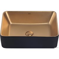 Умывальник Abber Rechteck AC2212BG (золото матовое/черный)