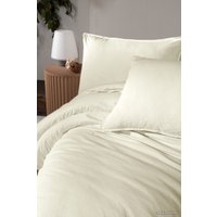 Евро комплект постельного белья Arya Natural Stone Washed 8680943227218 (кремовый)