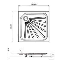 Душевой поддон 1Марка Quadro 90x90