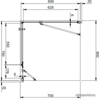 Душевой уголок Omnires Manhattan ADC80X-A+ADR70X