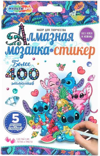 Алмазная мозаика  MultiArt Стикер Стич STICK-STICH-129535