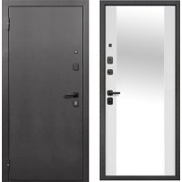 Металлическая дверь Guard Зеркало 86x205 левая (серебристый/белый матовый)