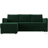 Угловой диван Лига диванов Слим левый (велюр зеленый)