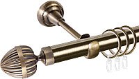 

Карниз для штор АС ФОРОС Grace D25Г + наконечники Милано (2.4м, антик)