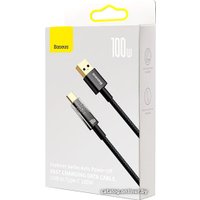 Кабель Baseus Explorer Series Auto Power-Off Fast Charging USB Type-A -USB Type-C (2 м, черный)