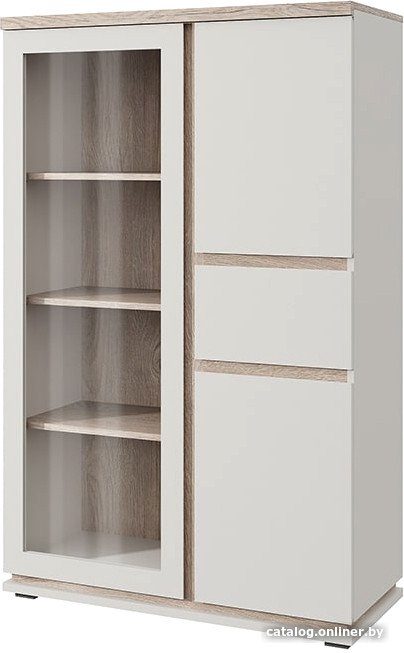 Шкаф-витрина Anrex Lima 1V2D1S (персидский жемчуг/мадура)