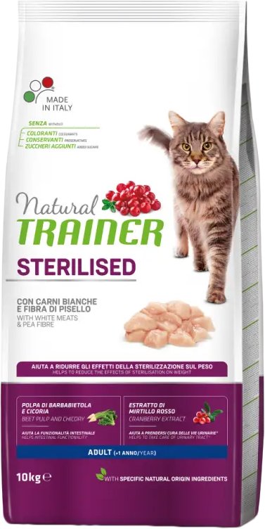 

Сухой корм для кошек Trainer Natural Adult Sterilised White Fresh Meat (для стерилизованных со свежим белым мясом) 10 кг