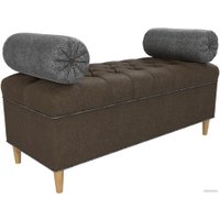 Банкетка Лига диванов Глория 113686 (рогожка коричневый/серый/серый)