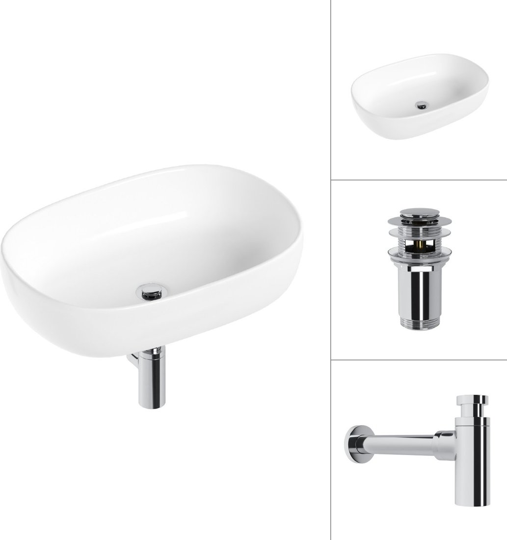 

Умывальник Lauter 21836 + клапан 21190CH + сифон 21635CH (хром)