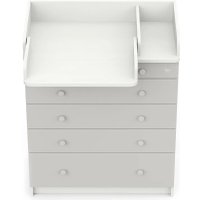 Детский комод Атон Мебель Maks ЛДСП 800/5 с органайзером (белый премиум/серый шелк)