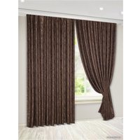Комплект штор ИП Романович Е.Ю. Мрамор на ленте 2x2.5 м (темно-коричневый, 2 шт)