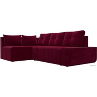 Угловой диван Mebelico Амадэус 109690 (левый, микровельвет, бордовый)