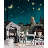 Фотообои ФабрикаФресок Кот на крыше 472270 (200x270)