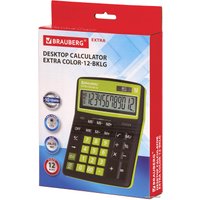 Бухгалтерский калькулятор BRAUBERG Extra Color-12-BKLG 250477 (черный/салатовый)