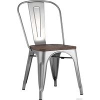 Стул Stool Group Tolix wood (серебристый матовый)