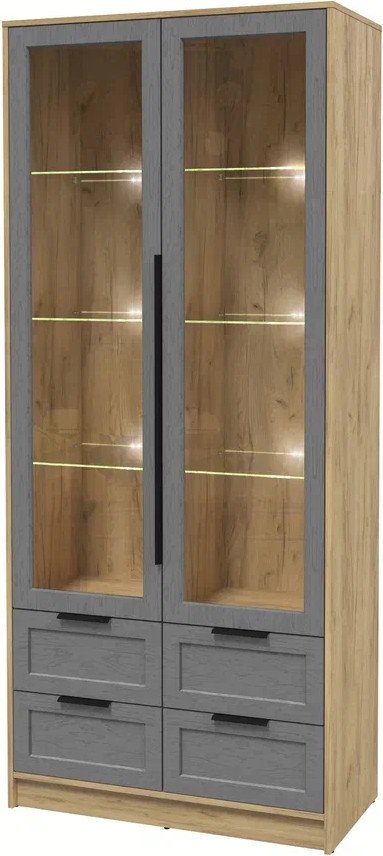 

Шкаф-витрина Интерлиния Концепт Тренд КТ-ШВ2 с подсветкой (дуб золотой/дуб серый)