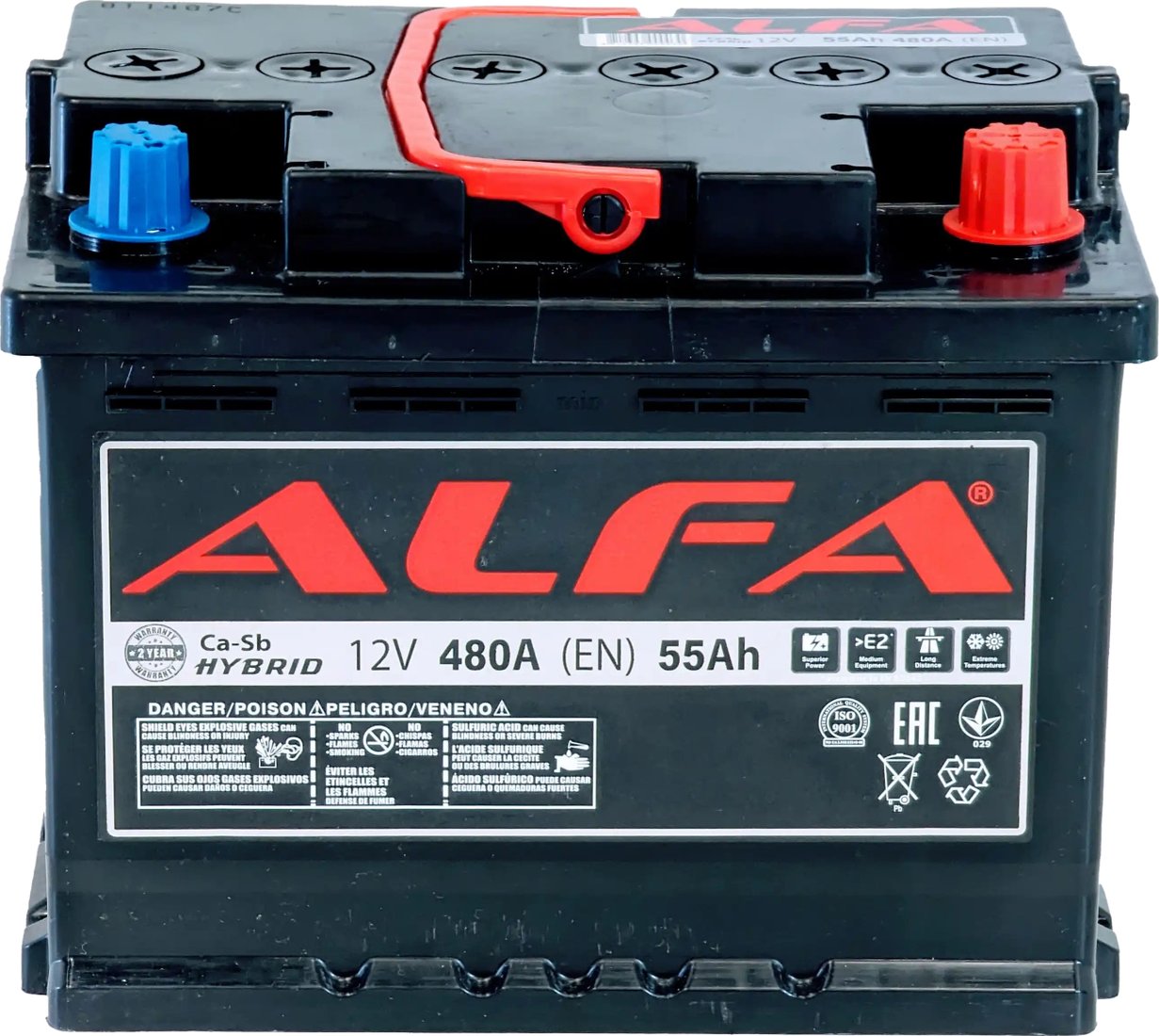 Автомобильный аккумулятор ALFA Hybrid 55 R (55 А·ч)