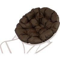 Кресло-качалка M-Group Папасан 12710105 (белый/коричневая подушка)