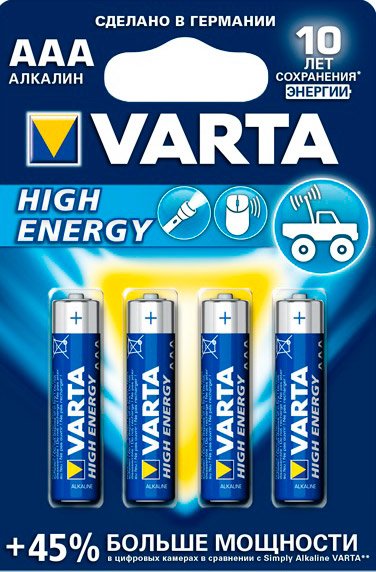 

Батарейка Varta High Energy AAA 4 шт.