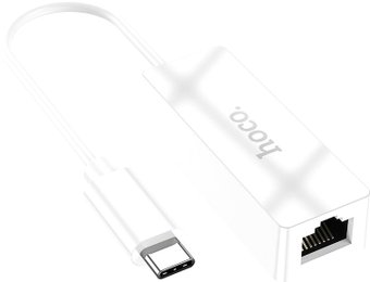 Сетевой адаптер Hoco UA22 USB Type-C - RJ45 (1.3 м, белый)