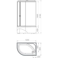 Душевая кабина Domani-Spa Delight Slim 128 High R 120x80 DS01DS128RHWM00