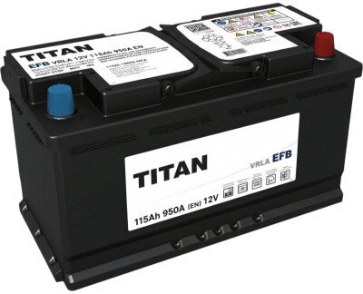 

Автомобильный аккумулятор Titan EFB R+ (115 А·ч)