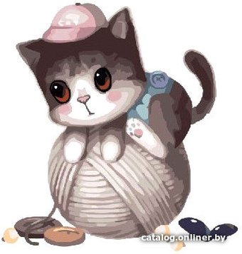 Картина по номерам PaintBoy Котик с клубком GX8400