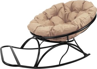 Кресло-качалка M-Group Папасан 12710401 (черный/бежевая подушка)