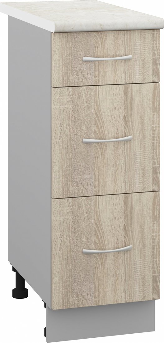 

Шкаф напольный Кортекс-мебель Корнелия Лира НШ30р3ш (дуб сонома/королевский опал)