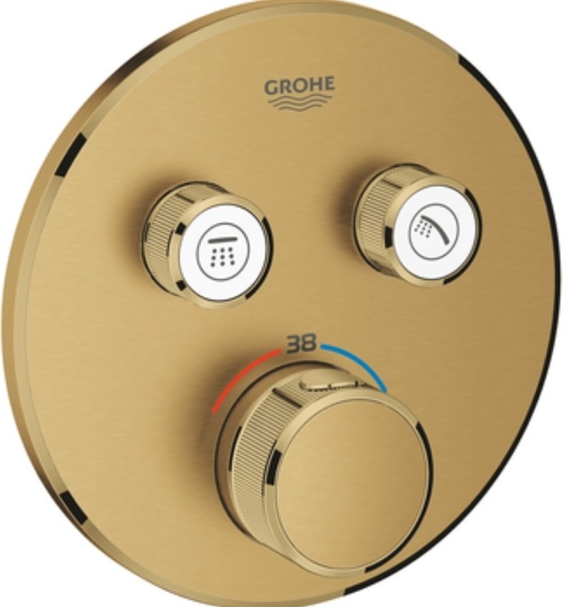 

Смеситель без скрытого механизма Grohe Grohtherm SmartControl 29119GN0 (холодный рассвет, матовый)