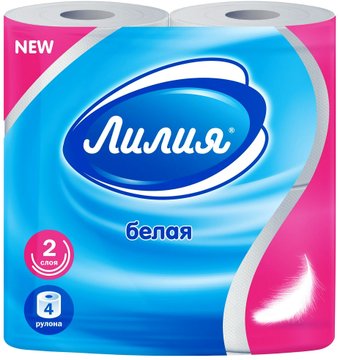 Туалетная бумага Лилия 2 слоя (4 рулона)