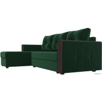 Угловой диван Лига диванов Валенсия Лайт левый (велюр, зеленый)