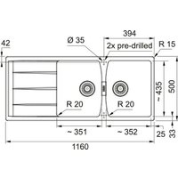 Кухонная мойка Franke Centro CNG 621-116 114.0710.233 (миндаль)