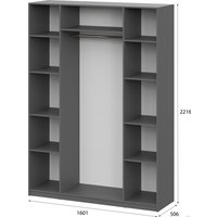 Шкаф распашной NN мебель ШК 5 1600 00-00111963 (графит серый)