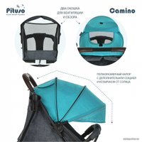 Коляска прогулочная «книга» Pituso Camino (черный/морская волна)