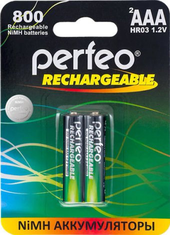 Аккумулятор Perfeo AAA 800mAh 2 шт. AAA800mAh/2BL