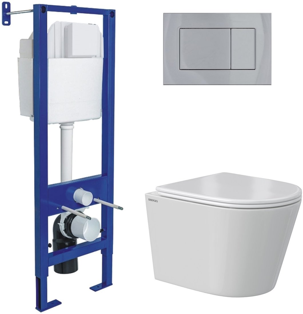 

Унитаз подвесной Berges Wasserhaus Vita Rimless 043384 (с сиденьем)