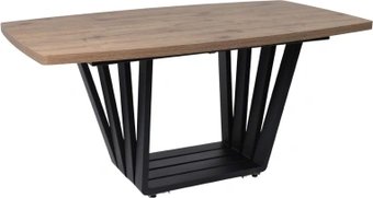 Кухонный стол Listvig Kameron раздвижной 160-205x90 (дуб веллингтон/черный)