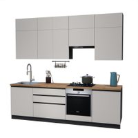 Готовая кухня ВерсоМебель Эко Премиум 2.6 (кашемир/ст. дуб вотан)