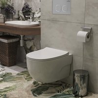 Унитаз подвесной Roxen Porto One Rimless 6 в 1 StounFix Dual Fresh 568244 (кнопка: матовая)