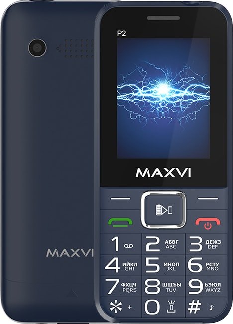 

Кнопочный телефон Maxvi P2 (синий)