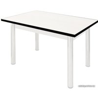 Кухонный стол Solt СТД-11 с обвязкой (белый/кромка черная/ноги белые)
